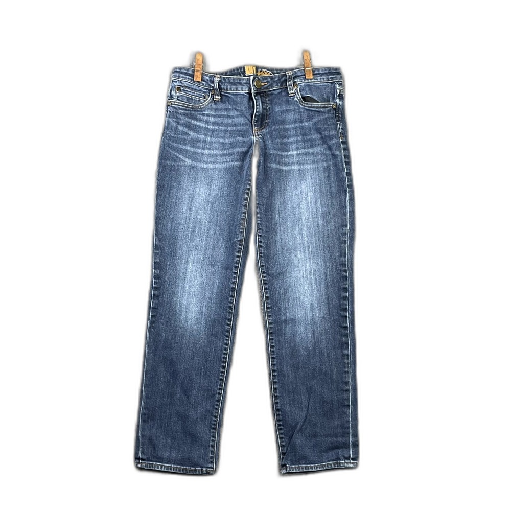 KUT From The Kloth Jeans Women 10 Blue Denim Stretch Straight Leg Travel Outdoor